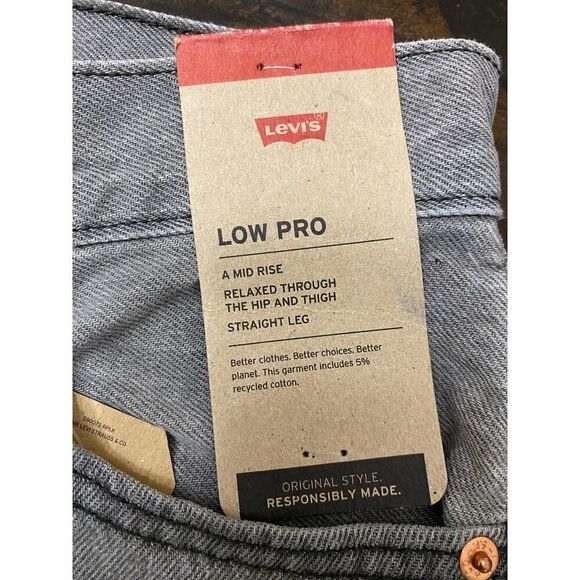 Levi's Gray Denim Low Pro Mid Rise Straight Leg Jeans Distressed Women's Size 28 - Picture 5 of 8